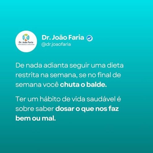 De nada adiantaseguir uma dieta restrita na semana, se no final de semana você chuta o balde.