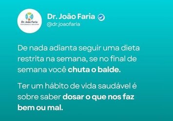 De nada adiantaseguir uma dieta restrita na semana, se no final de semana você chuta o balde.