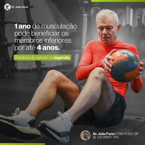 1 ano de musculação pode beneficiar os membros inferiores por até 4 anos