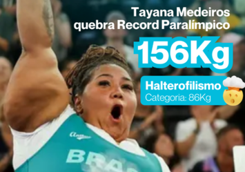 Tayana Medeiros quebra Record Paralímpico - 156 kg