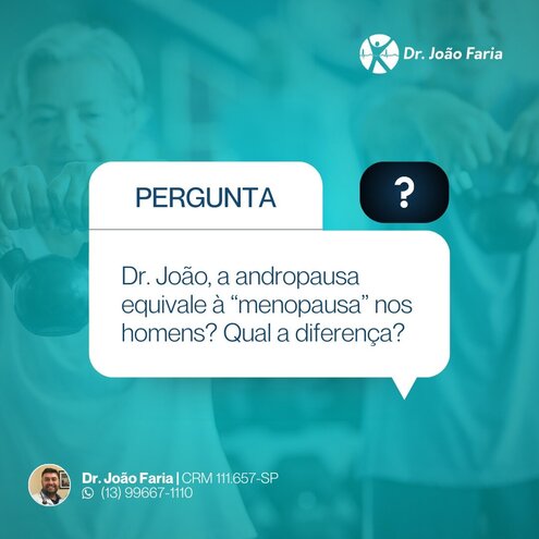 Dr. João , a andropausa equivale a menopausa nos homensa? Qual a diferença?